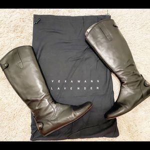 Vera Wang ‘Lavender’ Black Leather Riding Boots